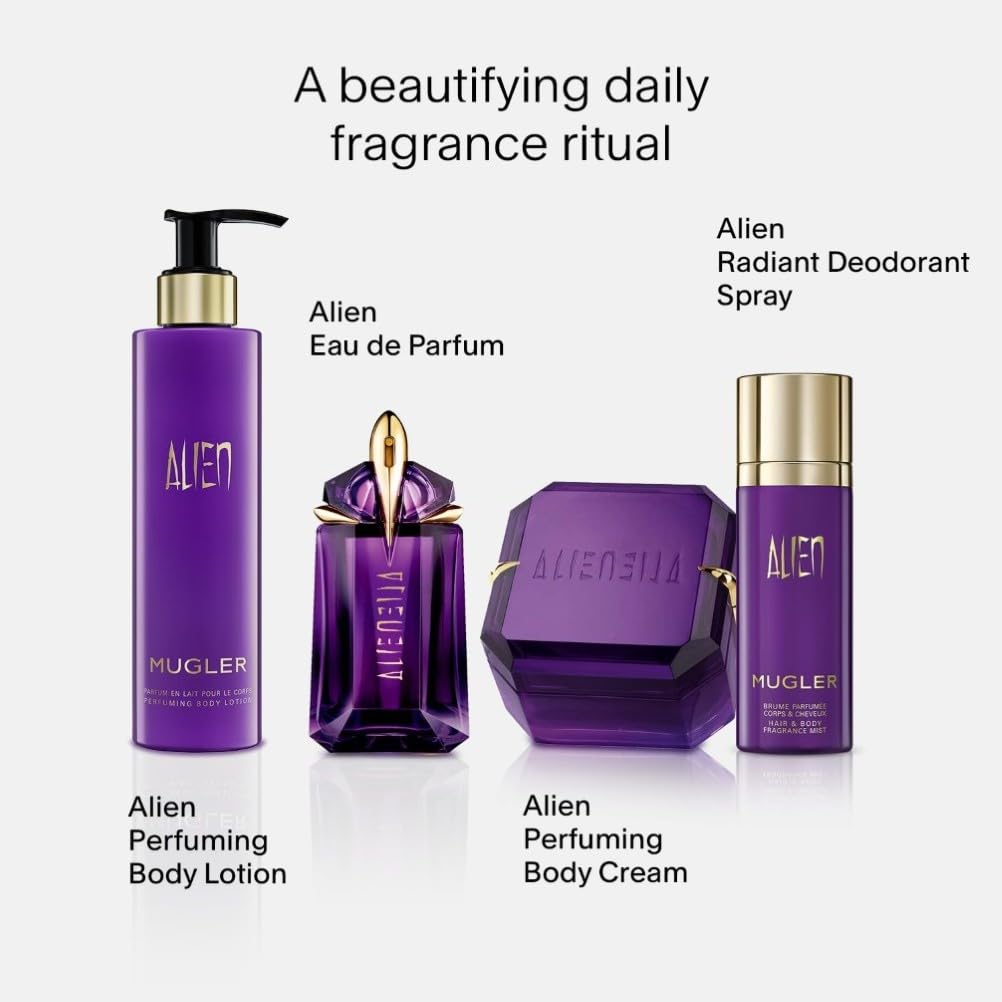 Mugler Alien Eau de Parfum, Refillable Womens Perfume, Iconic Woody Floral Fragrance with Sensual Jasmine Sambac, Cashmeran Wood, Enveloping White Amber, (Full Size, Refill or Gift set)