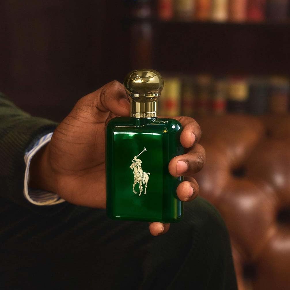 Ralph Lauren Polo Eau de Toilette, Men's Aftershave, Woody Spicy Masculine Scent with Pine, Leather, Tobacco Absolute, Basil, Patchouli, Classic Timeless Style