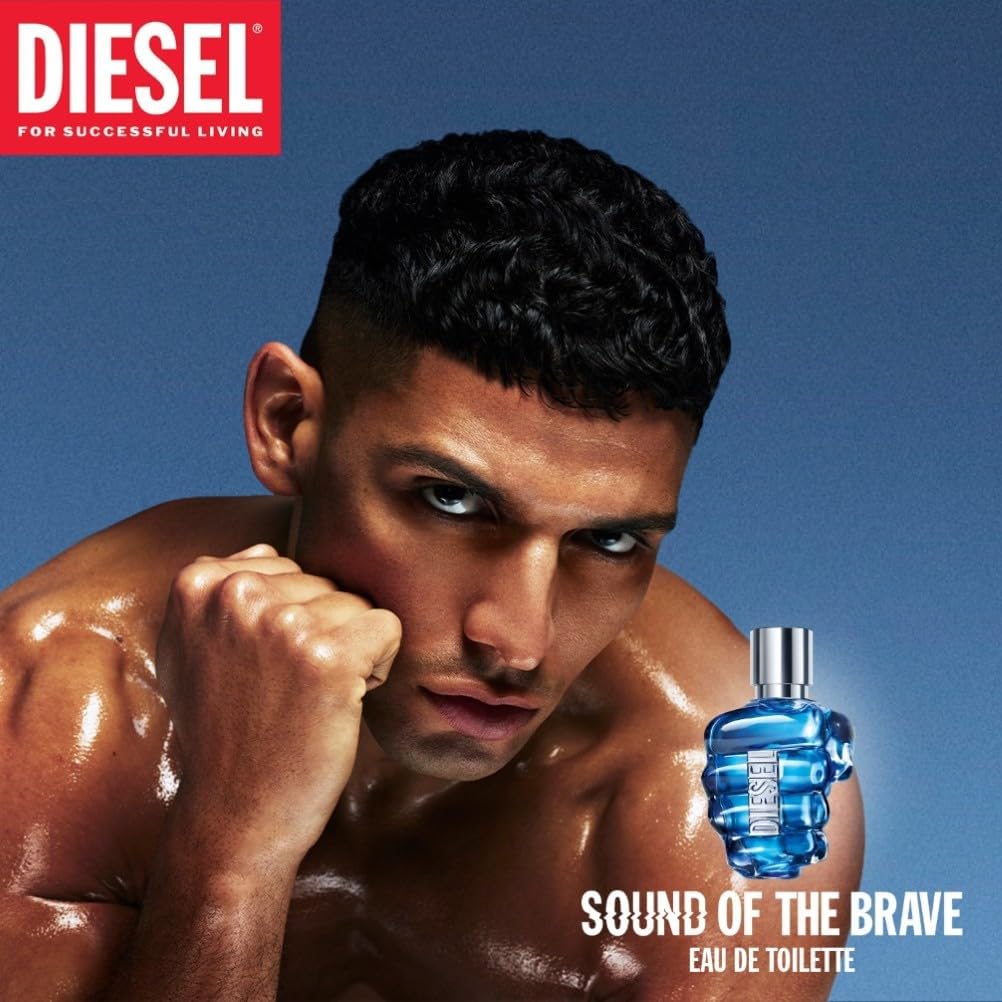 Diesel Sound of The Brave Eau de Toilette for Men, Fresh Spicy Fragrance with Vibrating Bison Grass, Refreshing Spices and Warm Amber Woods, Sensual Long Lasting Masculine Aftershave, 50ml