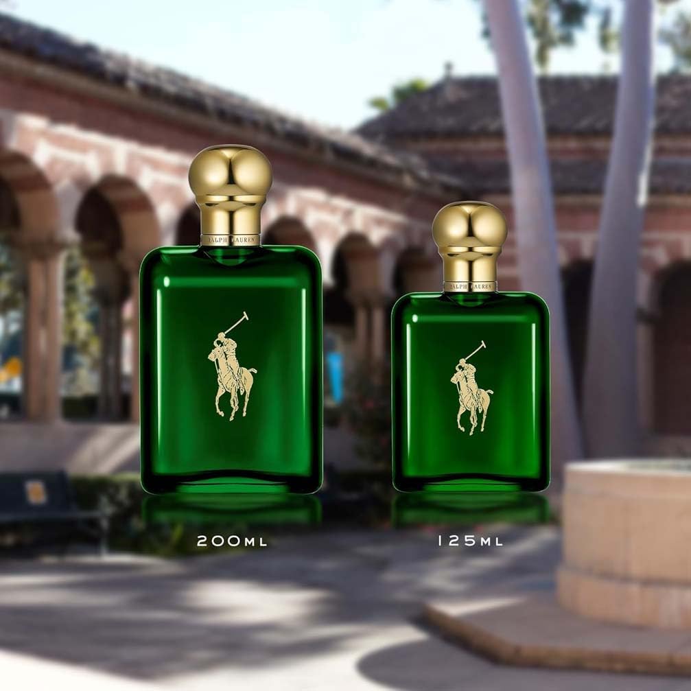 Ralph Lauren Polo Eau de Toilette, Men's Aftershave, Woody Spicy Masculine Scent with Pine, Leather, Tobacco Absolute, Basil, Patchouli, Classic Timeless Style