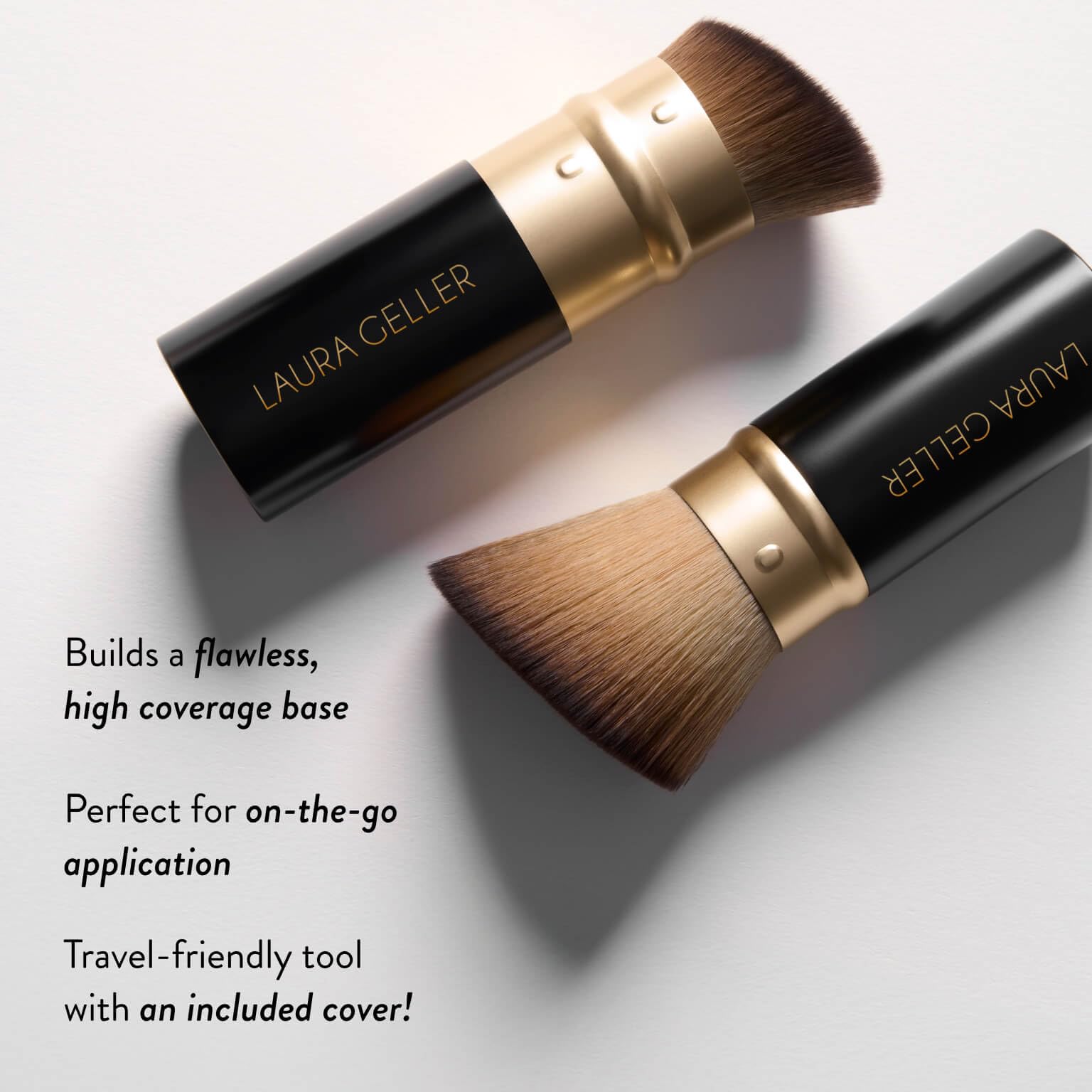 LAURA GELLER NEW YORK Baked Starter Kit - Best of the Best Full Face Palette + Baked Balance-n-Brighten Powder Foundation + Retractable Angled Kabuki Brush Set (02 Fair)