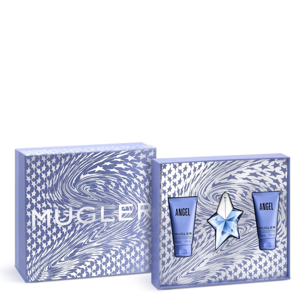 Mugler Angel Eau de Parfum, Iconic Ambery Gourmand Perfume for Women with Bergamot, Praline, Patchouli, Vanilla, Refillable Star Bottle, Bold Sensual Fragrance, (Full Size, Refill or Gift set)