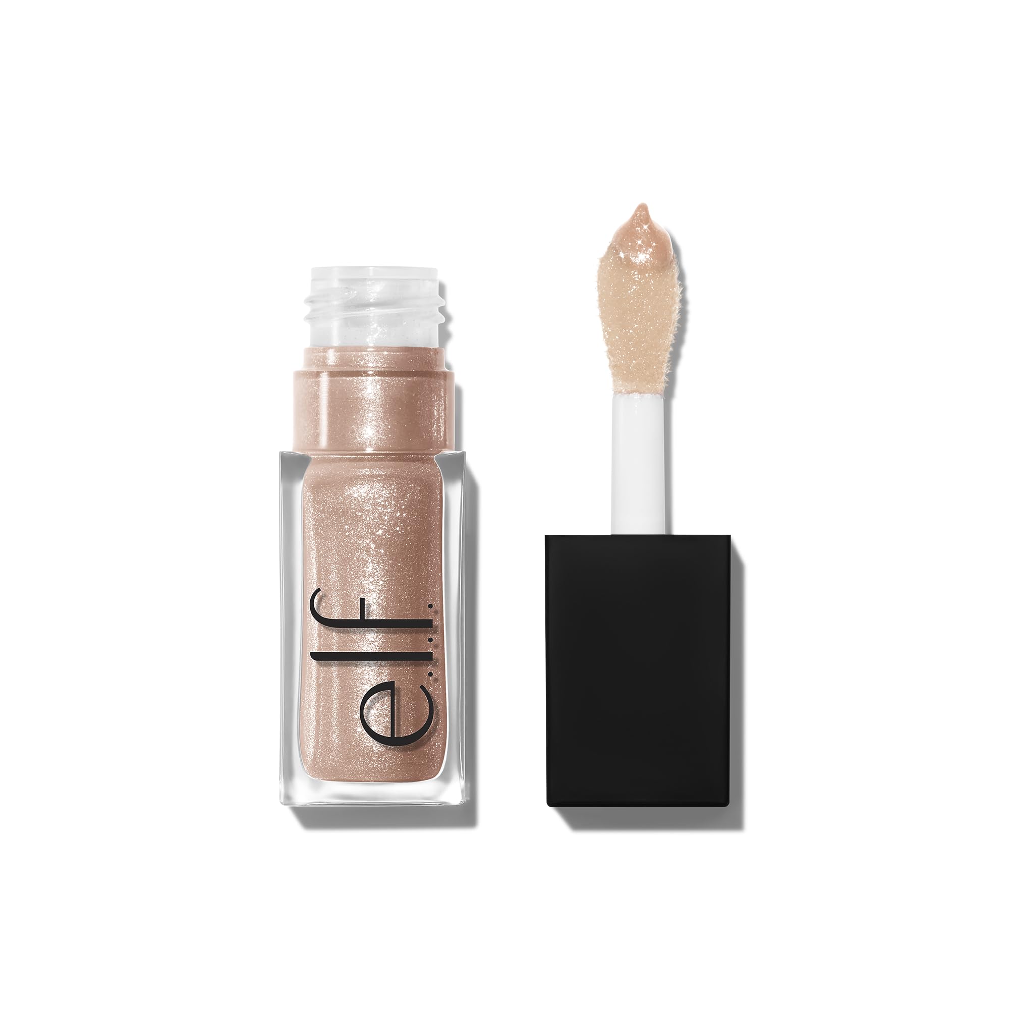 e.l.f. Glow Reviver Lip Oil, Nourishing and Hydrating with High-Shine Glimmer Finish & Sheer Wash of colour, Minty Scent, Non-Sticky, Vegan & Cruelty-free, Super-neutral