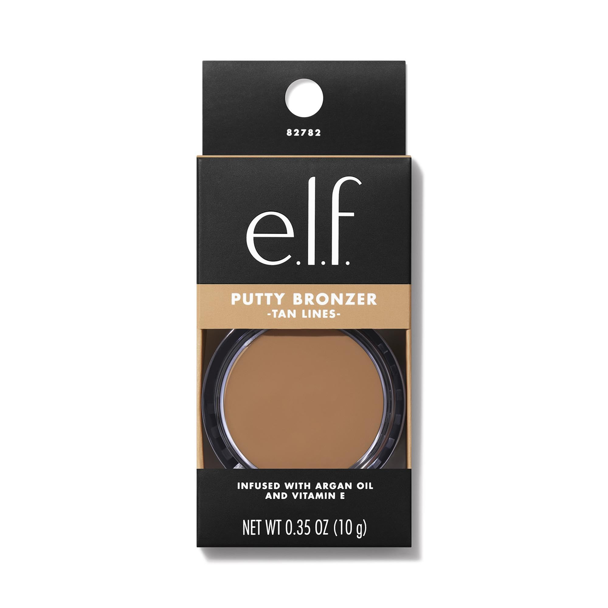 e.l.f. Putty Bronzer, Creamy & Highly Pigmented Formula, Creates a Long-Lasting Bronzed Glow, Infused with Argan Oil & Vitamin E, Sun Kissed, 0.35 Oz (10g)