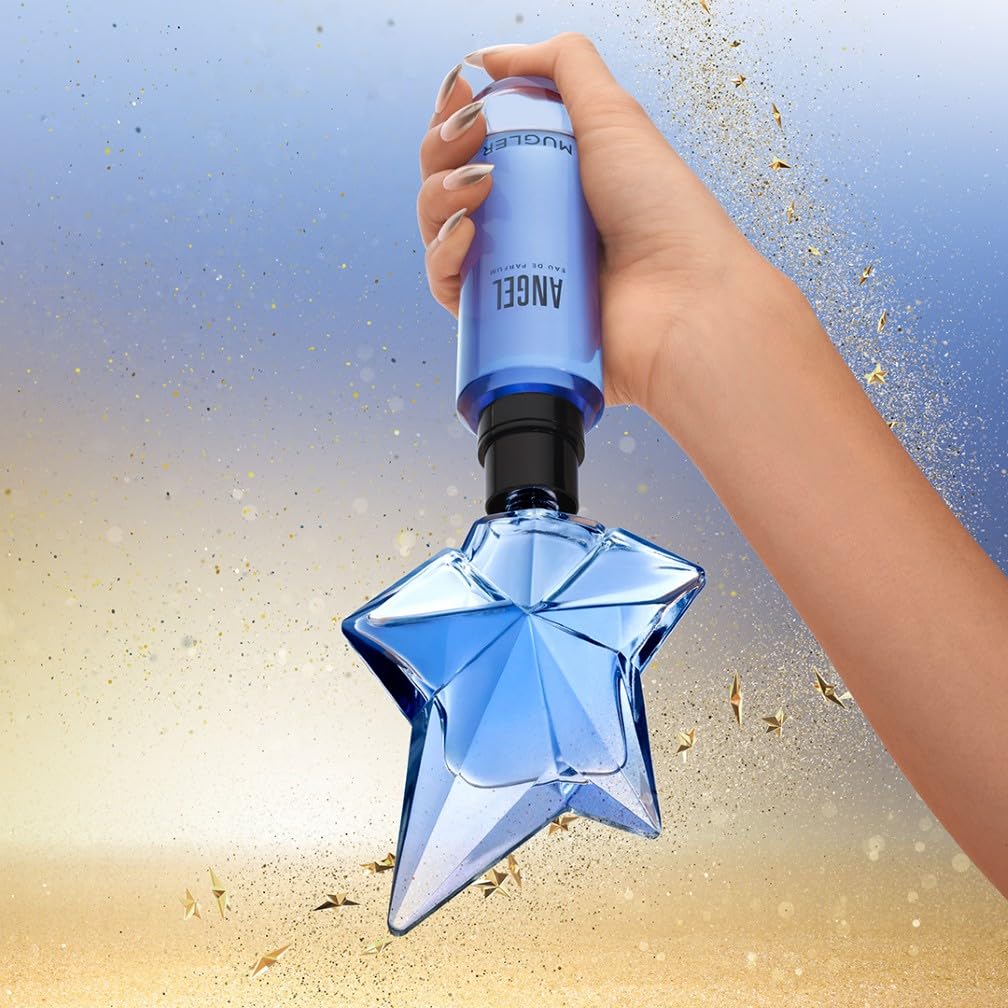 Mugler Angel Eau de Parfum, Iconic Ambery Gourmand Perfume for Women with Bergamot, Praline, Patchouli, Vanilla, Refillable Star Bottle, Bold Sensual Fragrance, (Full Size, Refill or Gift set)