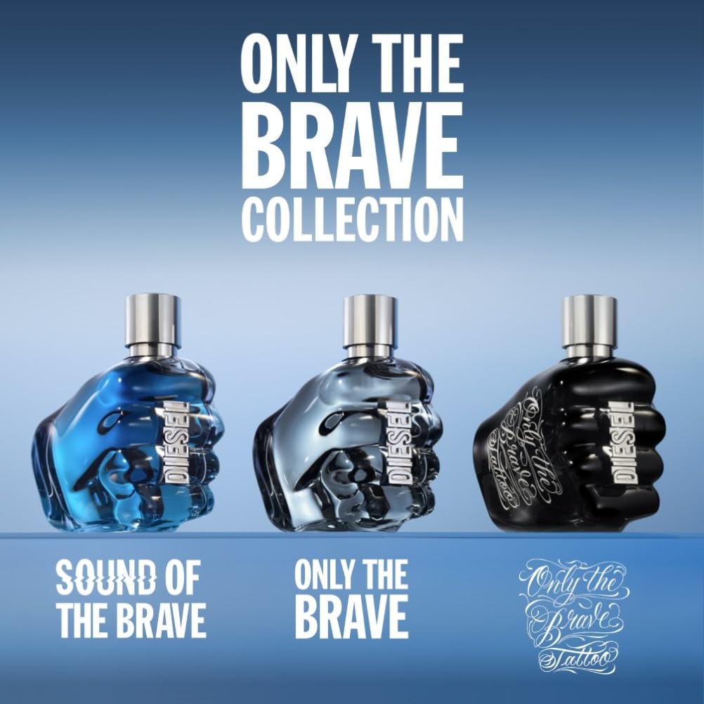 Diesel Only The Brave Tattoo, Eau de Toilette Aftershave, Woody Fragrance with Bourbon Pepper, Tobacco, Long-Lasting Spicy Masculine Scent for Men