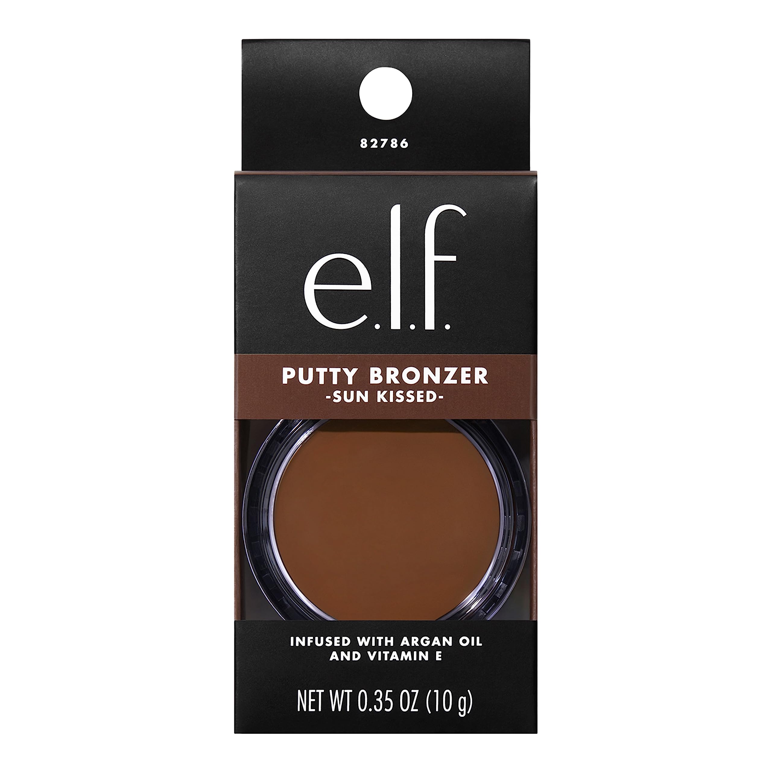 e.l.f. Putty Bronzer, Creamy & Highly Pigmented Formula, Creates a Long-Lasting Bronzed Glow, Infused with Argan Oil & Vitamin E, Sun Kissed, 0.35 Oz (10g)