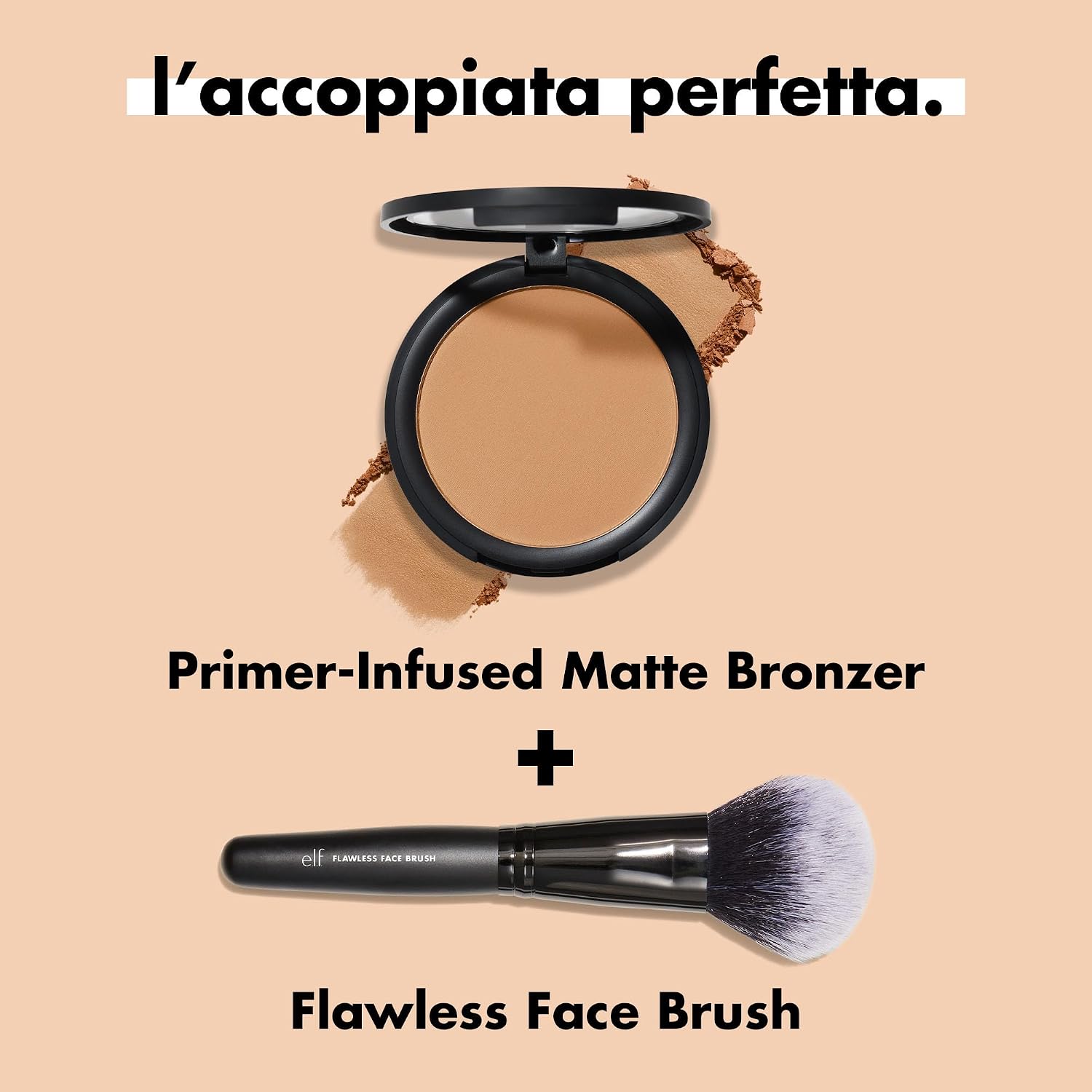 e.l.f. Primer-Infused Bronzer, Long-Lasting & Budge-Free Makeup, Lightweight & Buildable, Smooth & Easy Application, Vegan & Cruelty-Free, Sun-Soaked