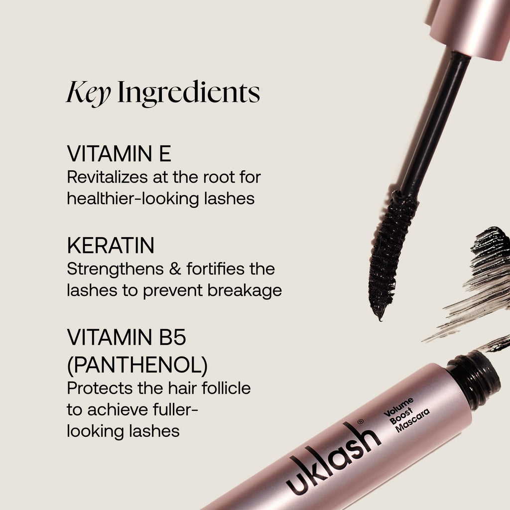UKLASH Lengthening Mascara (Mascara) - Black, Extra-Black Pigmented, Water-Resistant, Vegan-Friendly, Paraben-Free, Cruelty-Free, Lengthening Formula with Double-Sided Silicone Wand