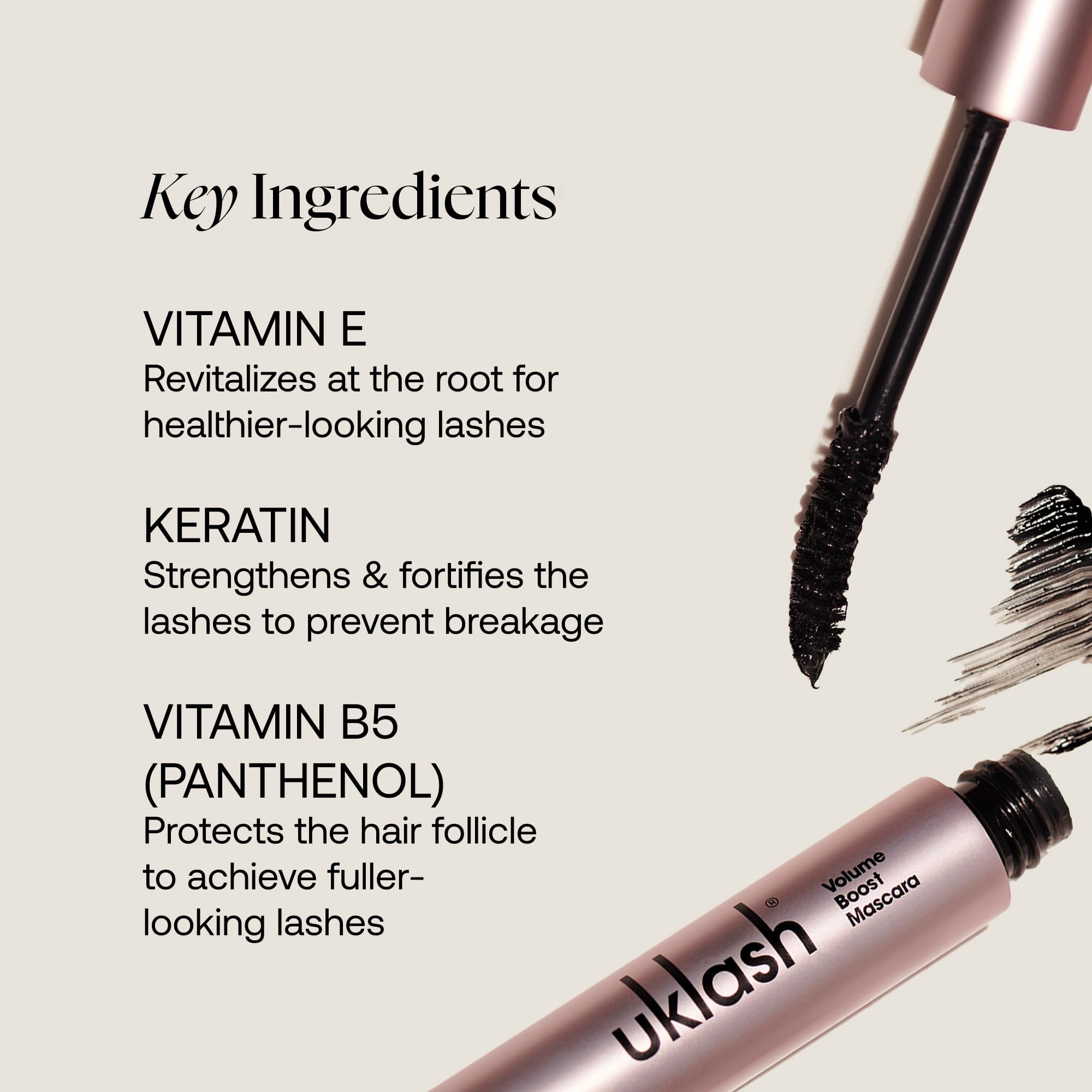 UKLASH Lengthening Mascara (Mascara) - Black, Extra-Black Pigmented, Water-Resistant, Vegan-Friendly, Paraben-Free, Cruelty-Free, Lengthening Formula with Double-Sided Silicone Wand