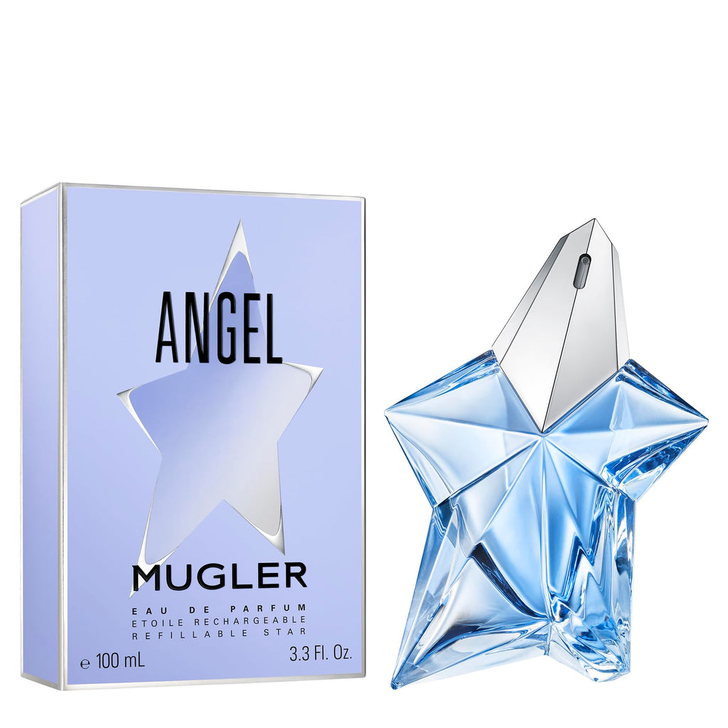 Mugler Angel Eau de Parfum, Iconic Ambery Gourmand Perfume for Women with Bergamot, Praline, Patchouli, Vanilla, Refillable Star Bottle, Bold Sensual Fragrance, (Full Size, Refill or Gift set)