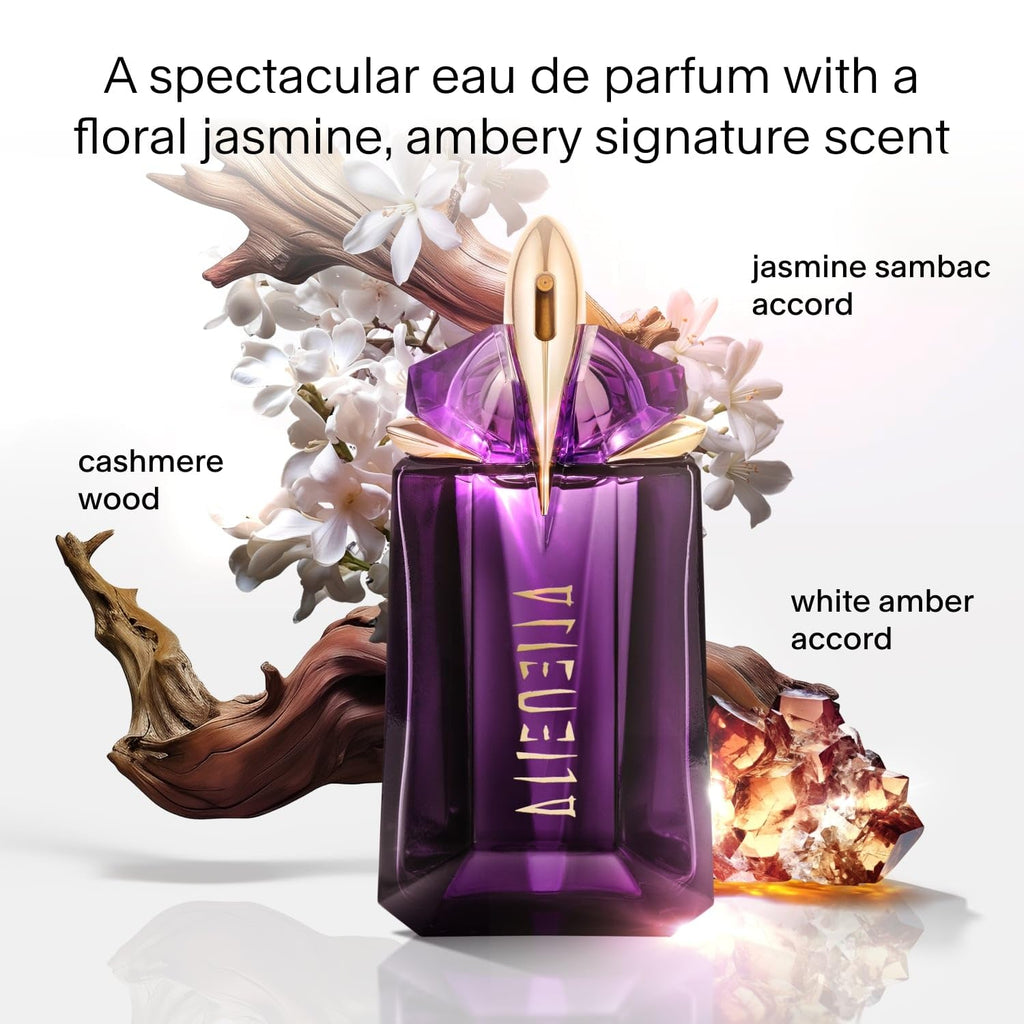 Mugler Alien Eau de Parfum, Refillable Womens Perfume, Iconic Woody Floral Fragrance with Sensual Jasmine Sambac, Cashmeran Wood, Enveloping White Amber, (Full Size, Refill or Gift set)