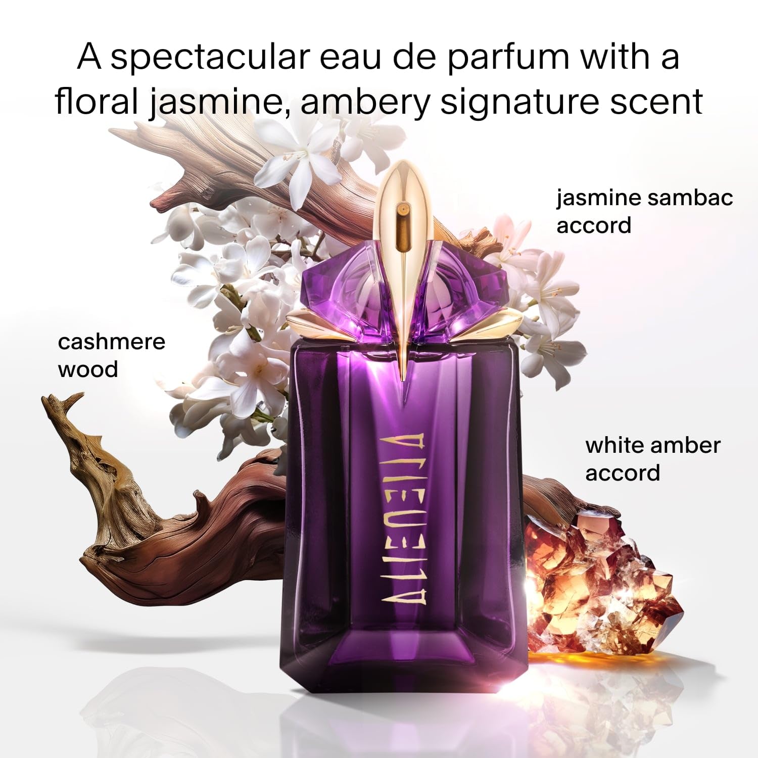 Mugler Alien Eau de Parfum, Refillable Womens Perfume, Iconic Woody Floral Fragrance with Sensual Jasmine Sambac, Cashmeran Wood, Enveloping White Amber, (Full Size, Refill or Gift set)