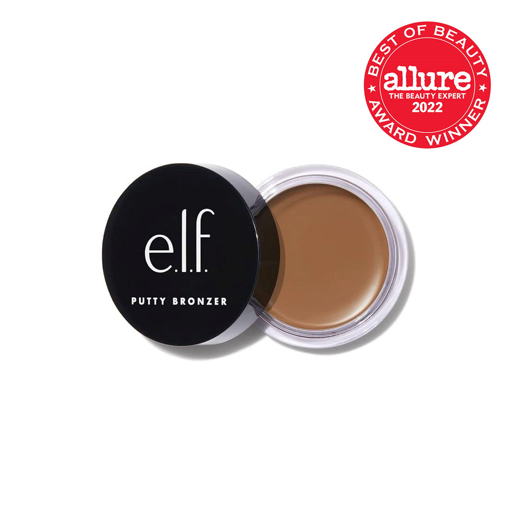 e.l.f. Putty Bronzer, Creamy & Highly Pigmented Formula, Creates a Long-Lasting Bronzed Glow, Infused with Argan Oil & Vitamin E, Sun Kissed, 0.35 Oz (10g)