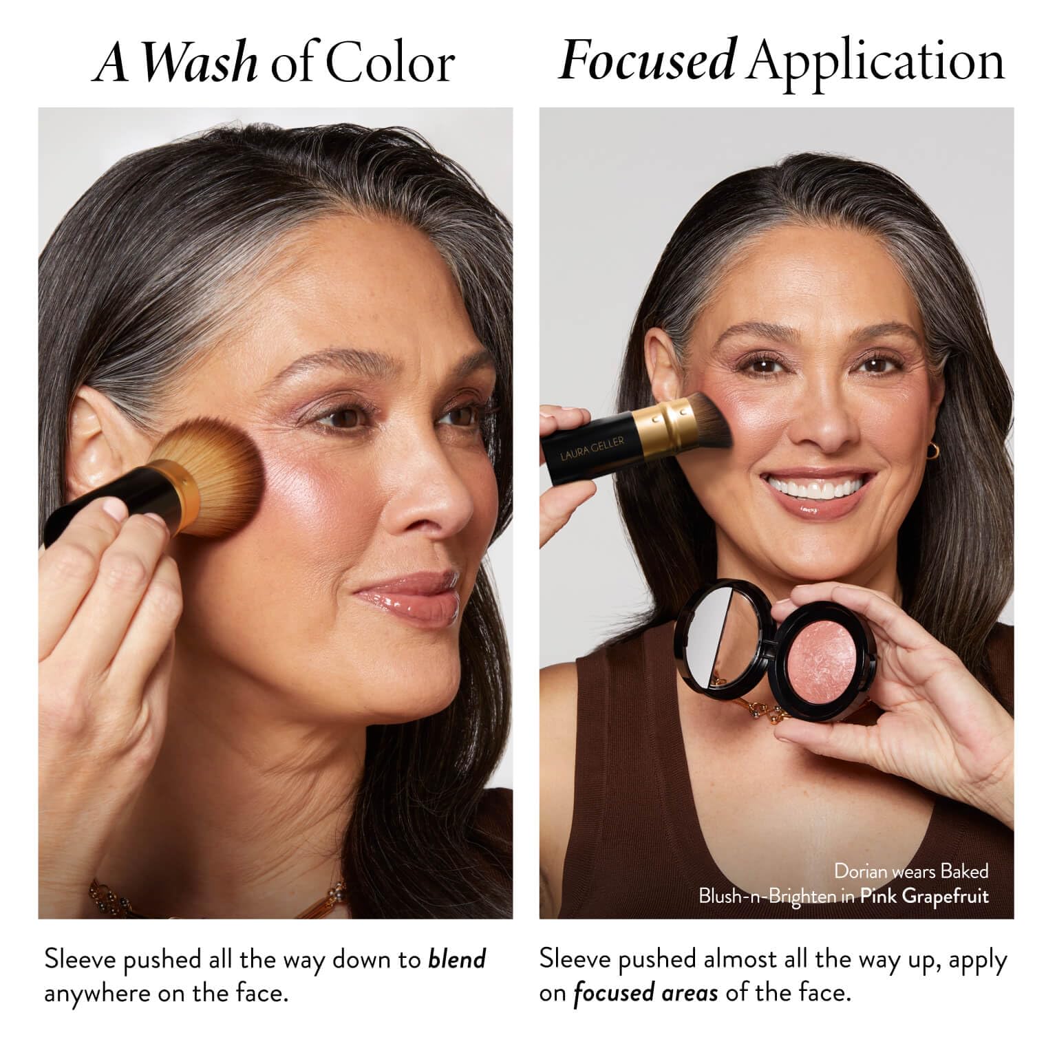 LAURA GELLER NEW YORK Baked Starter Kit - Best of the Best Full Face Palette + Baked Balance-n-Brighten Powder Foundation + Retractable Angled Kabuki Brush Set (02 Fair)