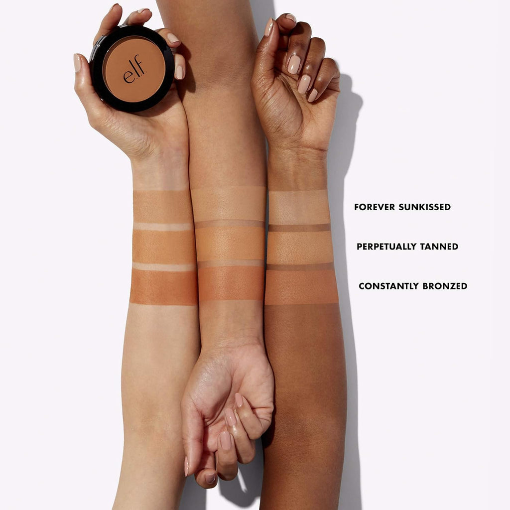 e.l.f. Primer-Infused Bronzer, Long-Lasting & Budge-Free Makeup, Lightweight & Buildable, Smooth & Easy Application, Vegan & Cruelty-Free, Sun-Soaked