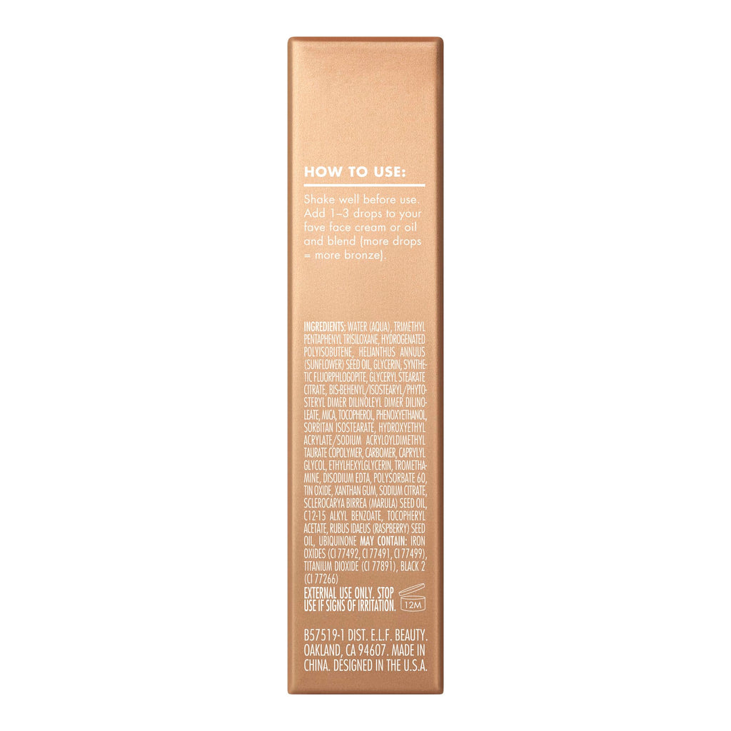 e.l.f. SKIN Bronzing Drops, Liquid Bronzer For Face & Skin, Creates A Sun-Kissed Glow, Infused With Vitamin E, Vegan & Cruelty-Free, Rose Gold