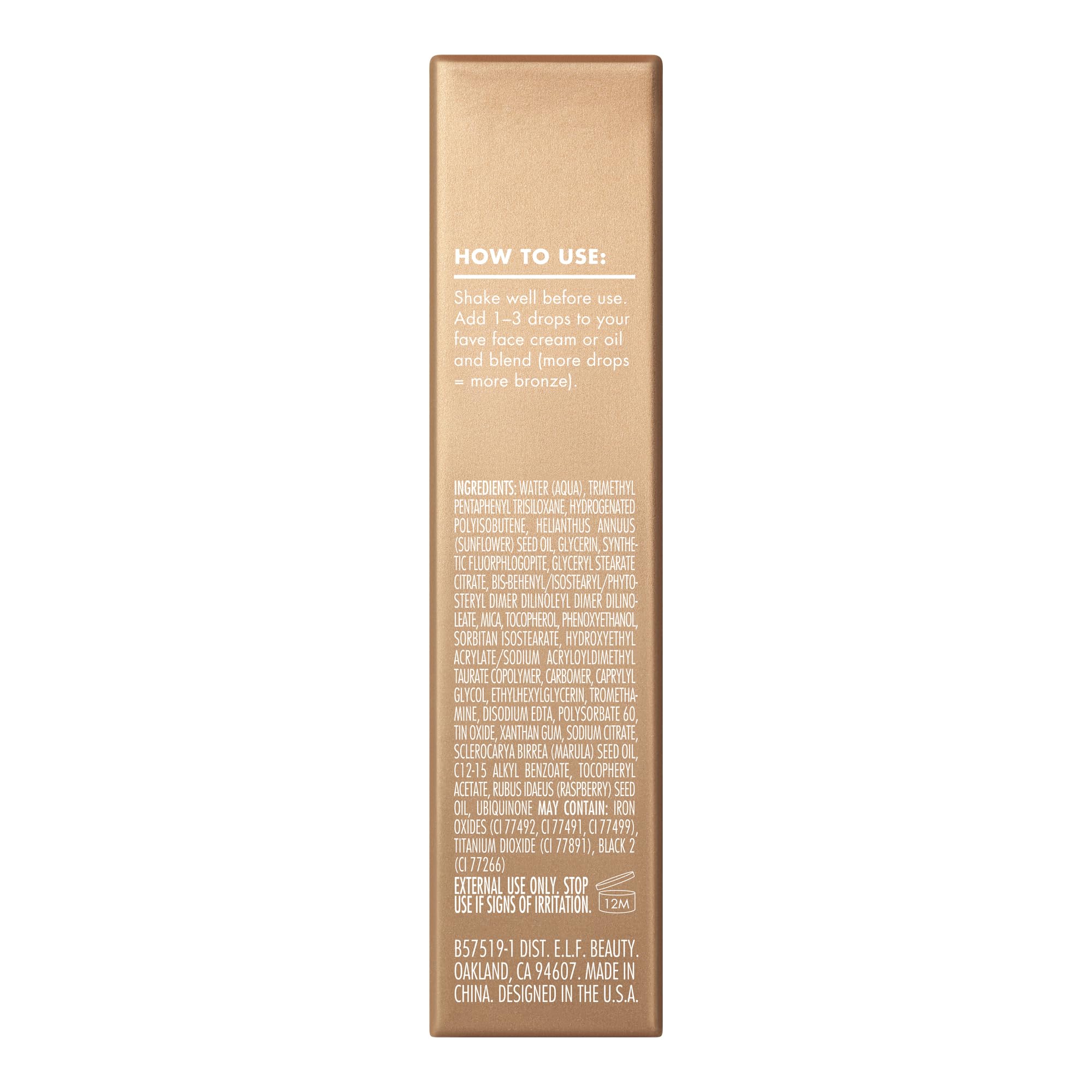 e.l.f. SKIN Bronzing Drops, Liquid Bronzer For Face & Skin, Creates A Sun-Kissed Glow, Infused With Vitamin E, Vegan & Cruelty-Free, Rose Gold