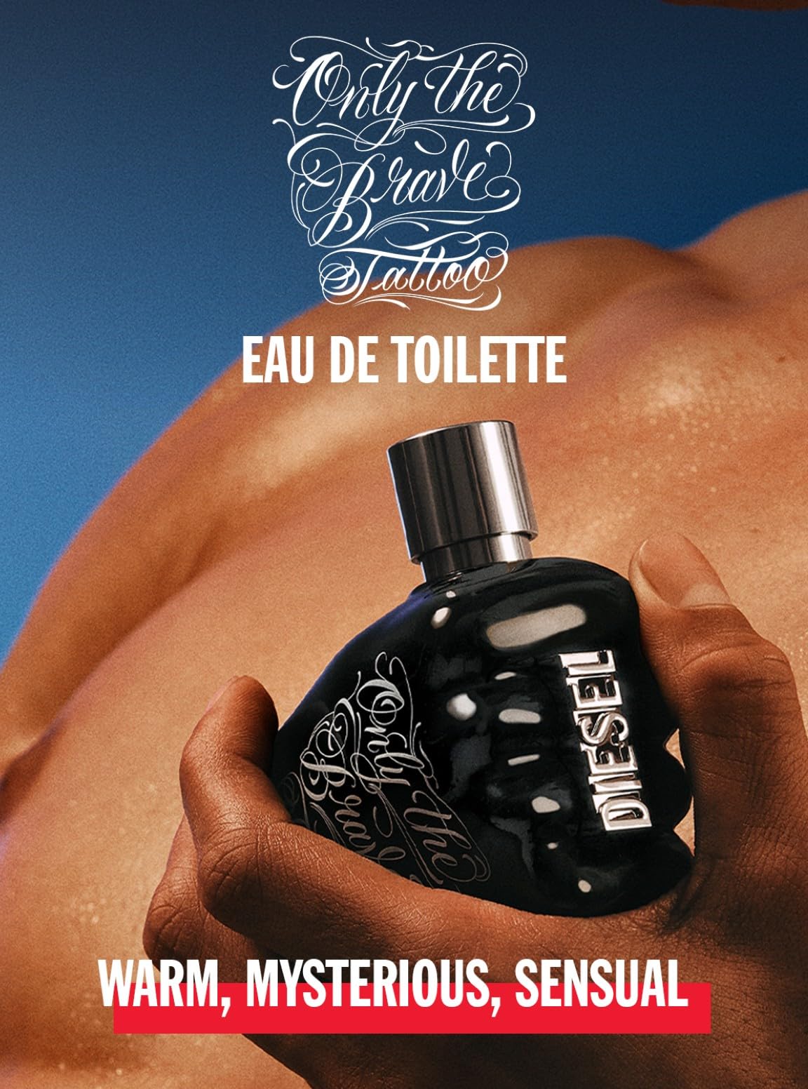 Diesel Only The Brave Tattoo, Eau de Toilette Aftershave, Woody Fragrance with Bourbon Pepper, Tobacco, Long-Lasting Spicy Masculine Scent for Men