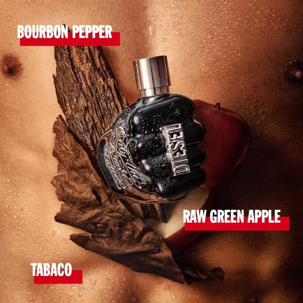 Diesel Only The Brave Tattoo, Eau de Toilette Aftershave, Woody Fragrance with Bourbon Pepper, Tobacco, Long-Lasting Spicy Masculine Scent for Men