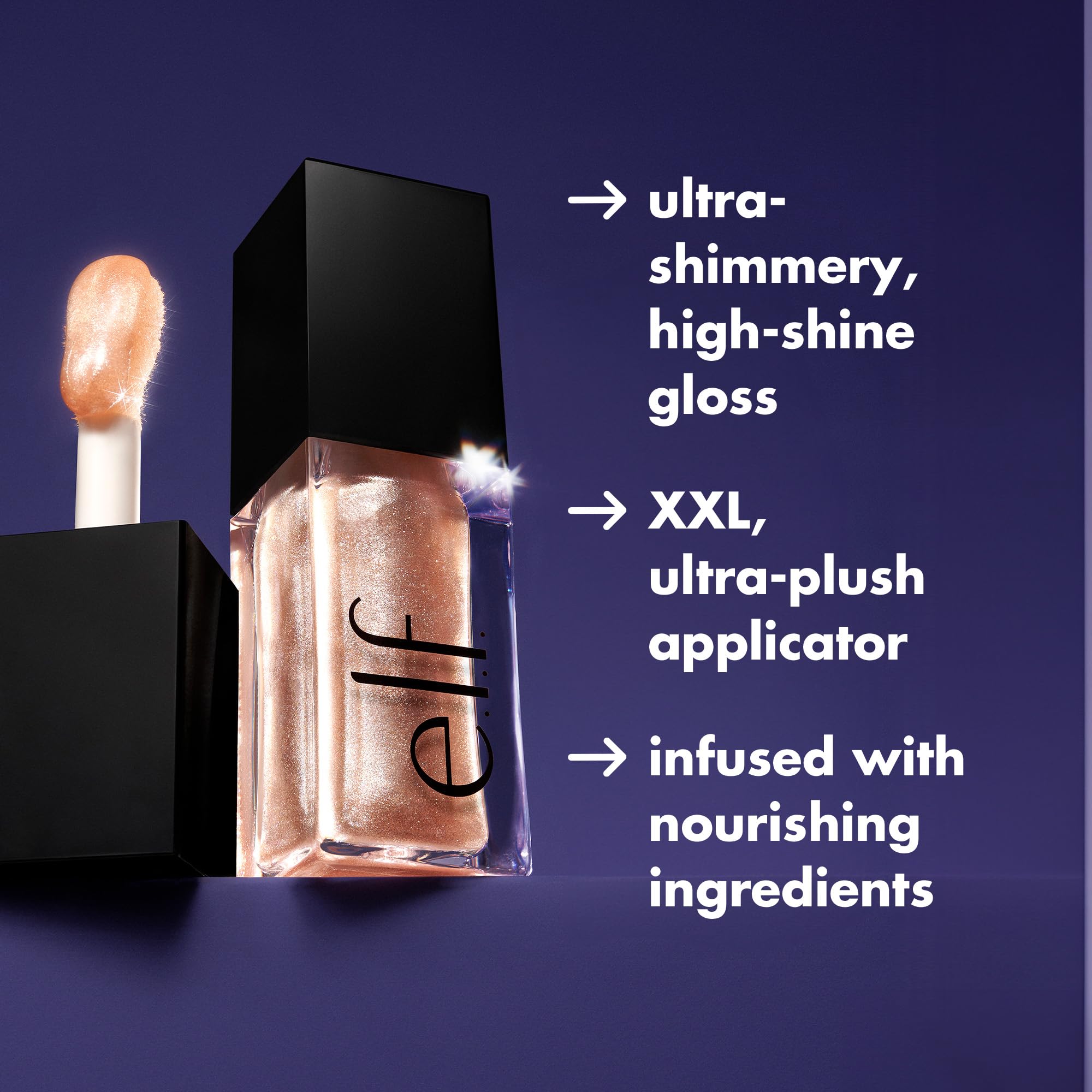 e.l.f. Glow Reviver Lip Oil, Nourishing and Hydrating with High-Shine Glimmer Finish & Sheer Wash of colour, Minty Scent, Non-Sticky, Vegan & Cruelty-free, Super-neutral