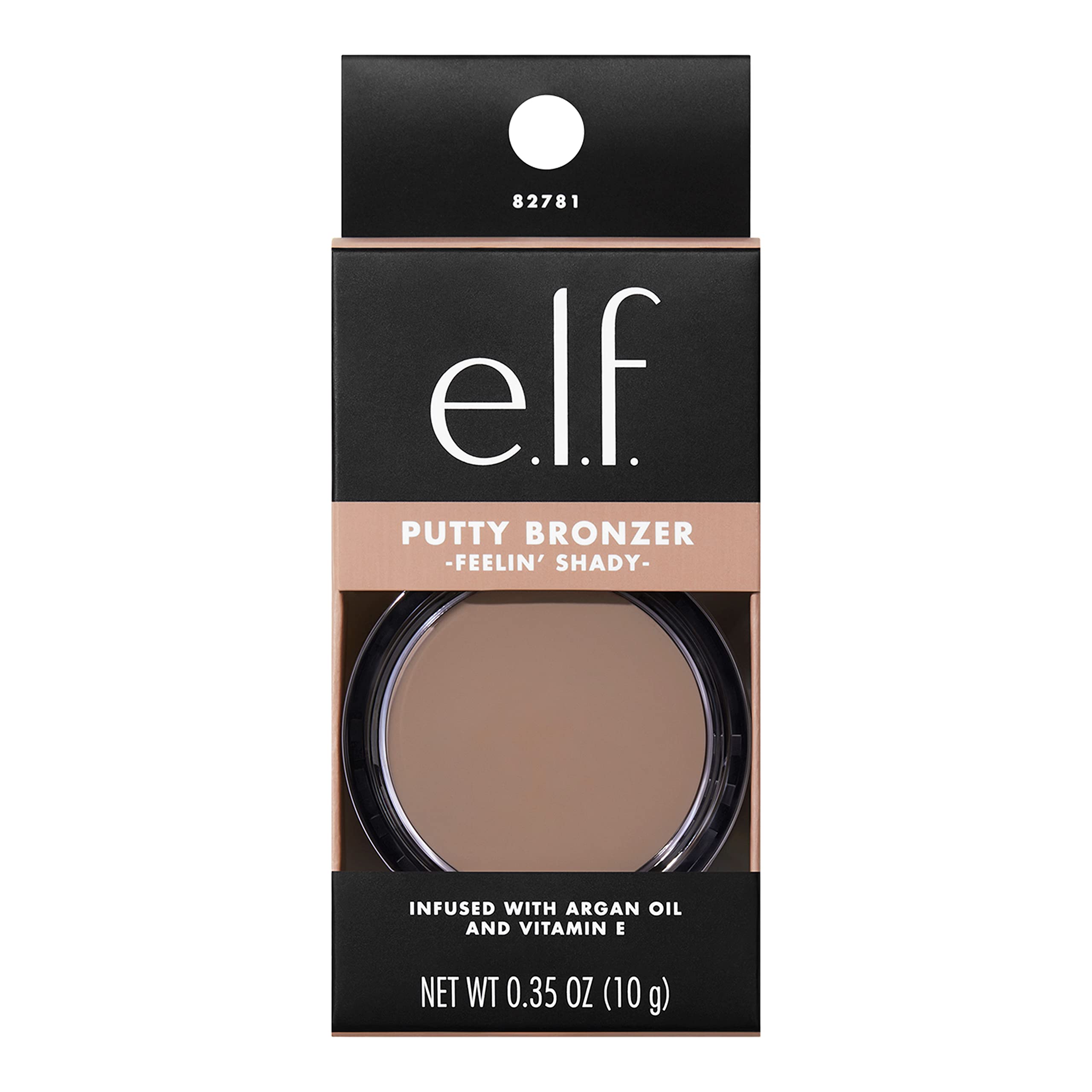 e.l.f. Putty Bronzer, Creamy & Highly Pigmented Formula, Creates a Long-Lasting Bronzed Glow, Infused with Argan Oil & Vitamin E, Sun Kissed, 0.35 Oz (10g)