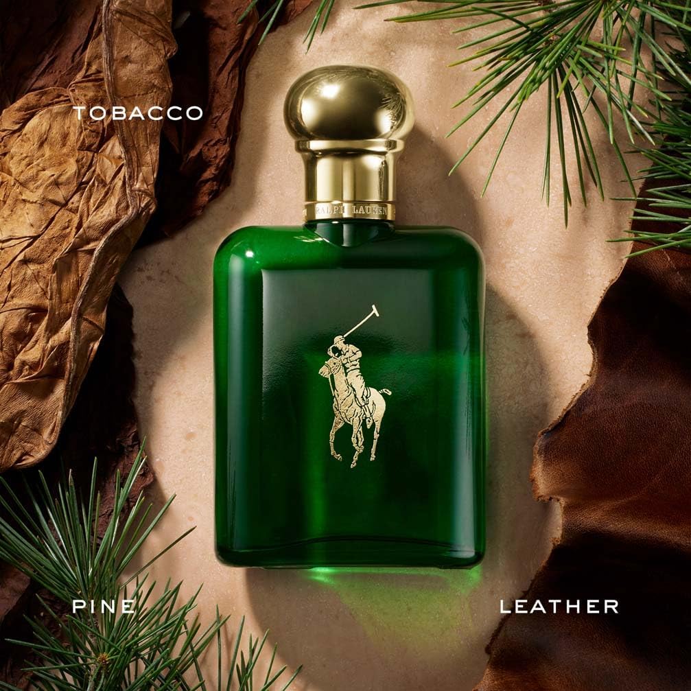 Ralph Lauren Polo Eau de Toilette, Men's Aftershave, Woody Spicy Masculine Scent with Pine, Leather, Tobacco Absolute, Basil, Patchouli, Classic Timeless Style