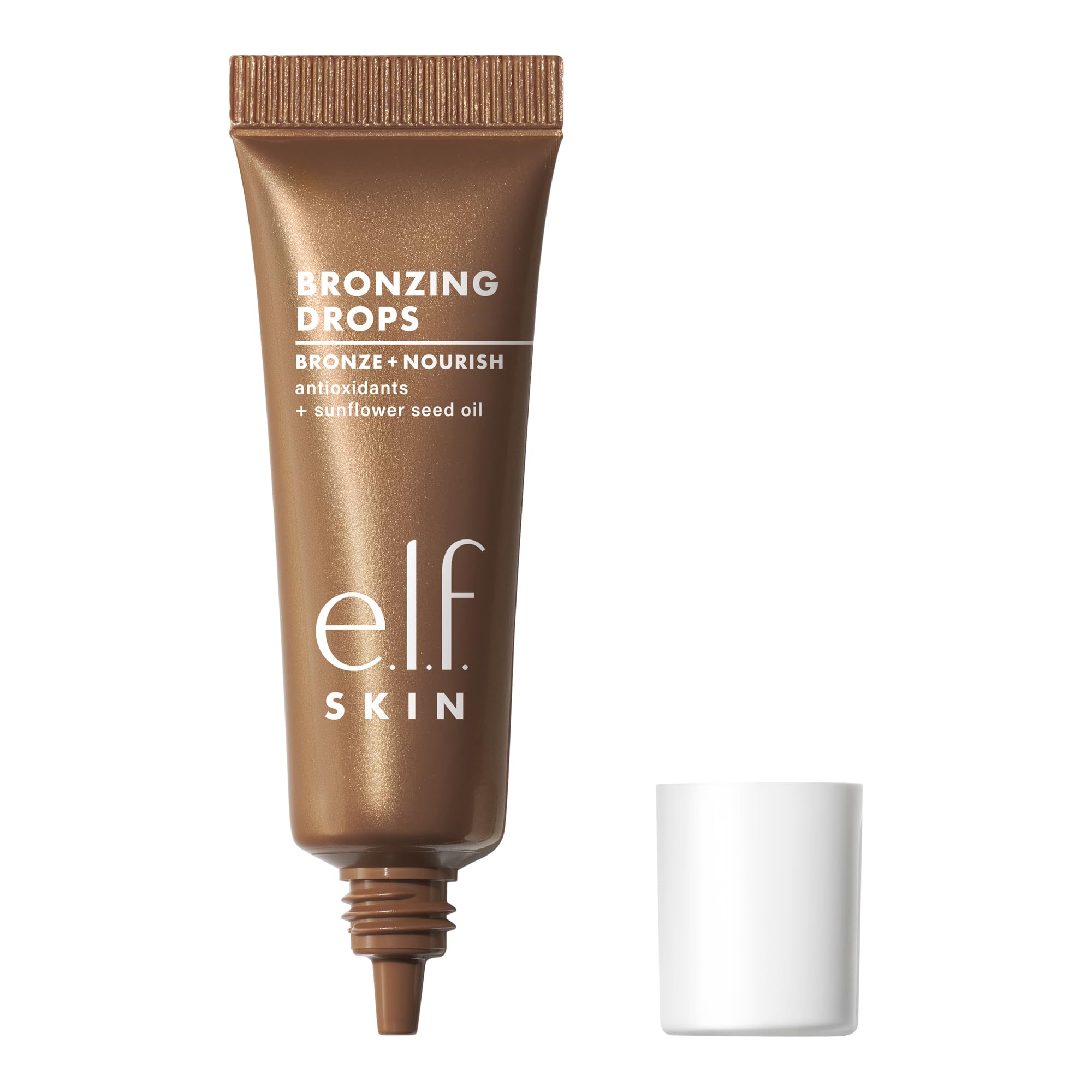 e.l.f. SKIN Bronzing Drops, Liquid Bronzer For Face & Skin, Creates A Sun-Kissed Glow, Infused With Vitamin E, Vegan & Cruelty-Free, Rose Gold