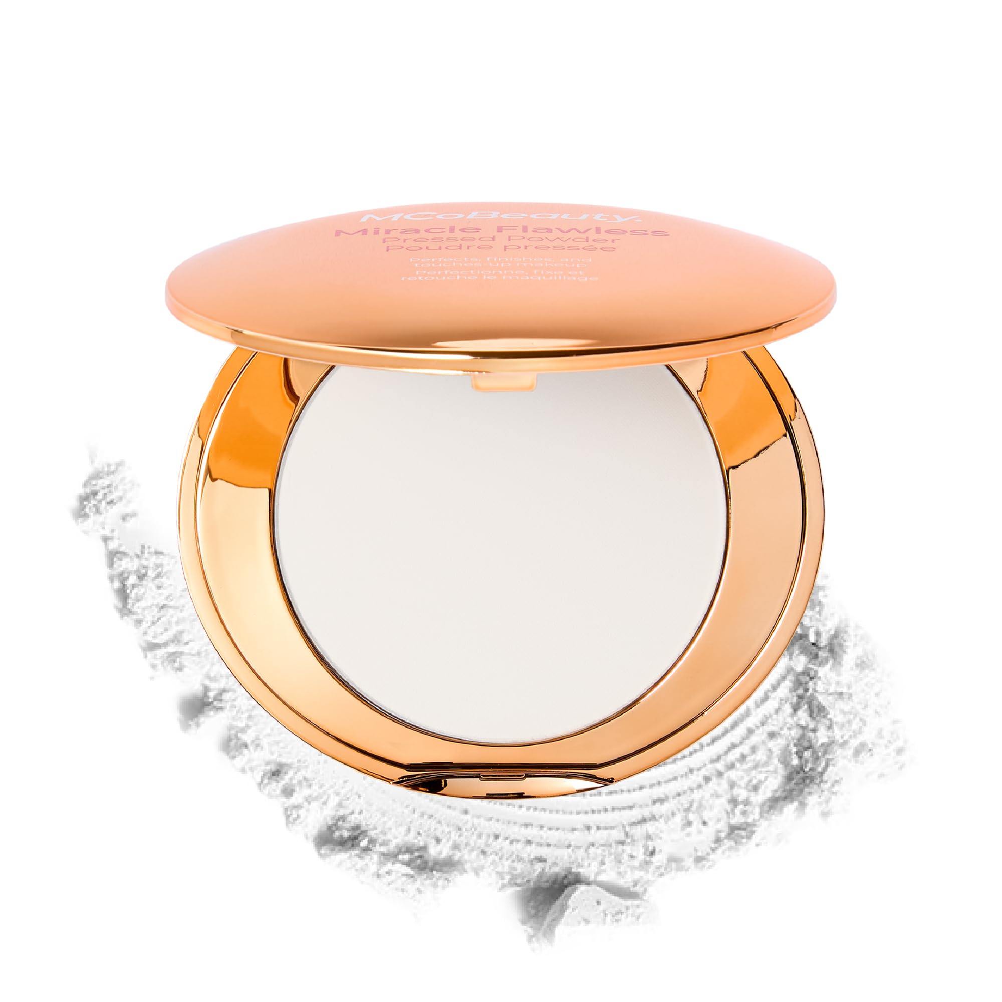 MCoBeauty - Miracle Flawless Pressed Powder - 1 Light Shade - Pressed Compact Setting Powder with Rose Flower Extract and Sweet Almond Oil - Blurring & Smoothing Skin Finishing Makeup