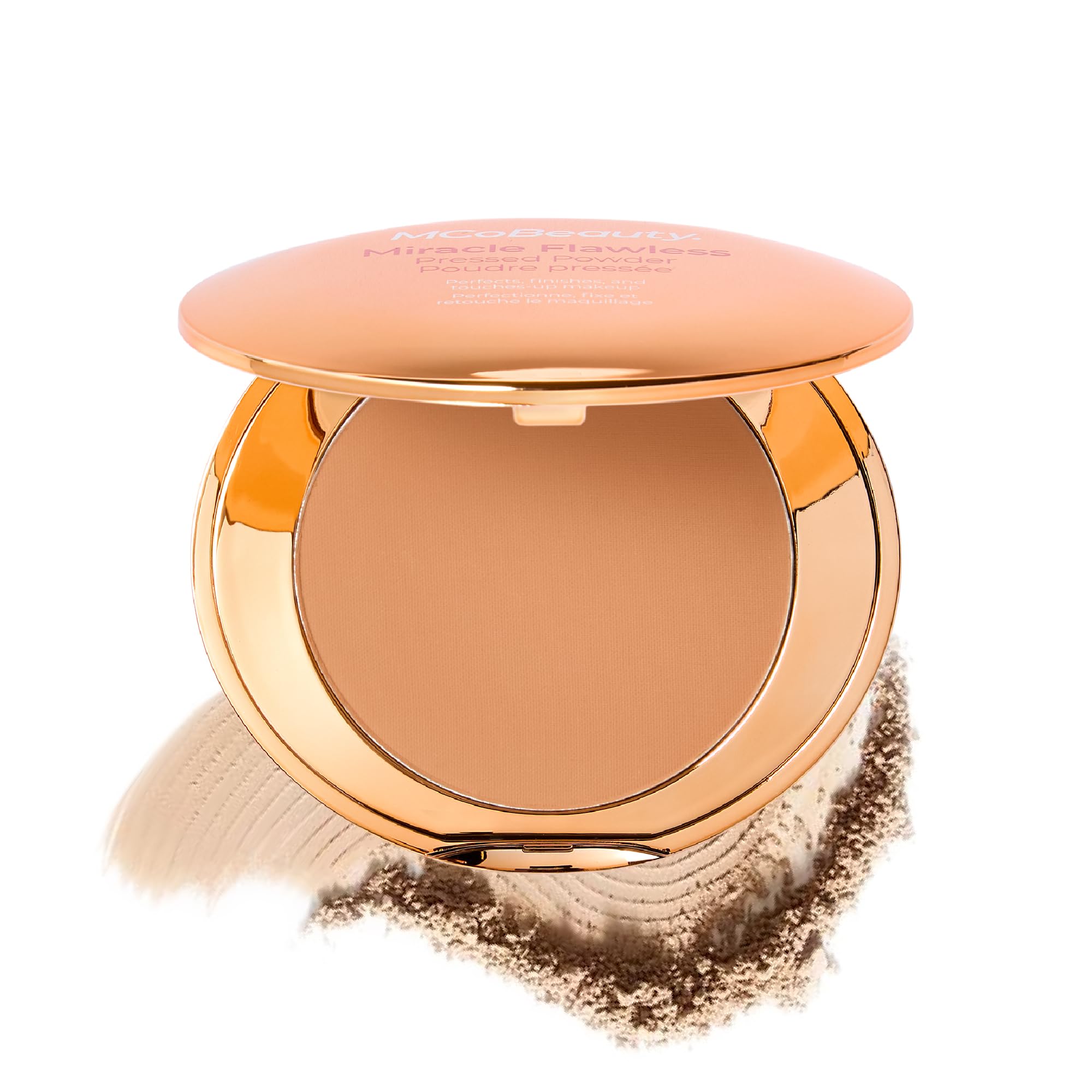 MCoBeauty - Miracle Flawless Pressed Powder - 1 Light Shade - Pressed Compact Setting Powder with Rose Flower Extract and Sweet Almond Oil - Blurring & Smoothing Skin Finishing Makeup