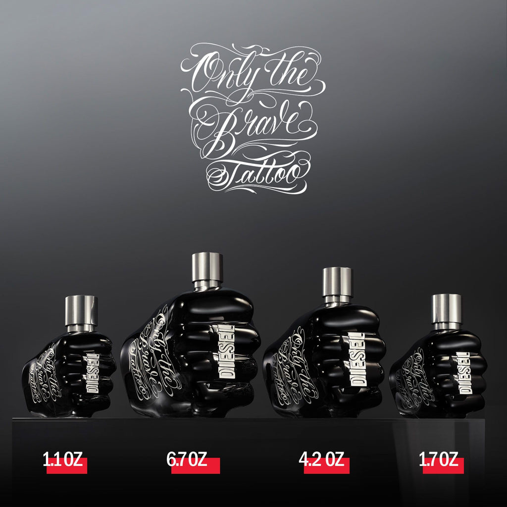 Diesel Only The Brave Tattoo, Eau de Toilette Aftershave, Woody Fragrance with Bourbon Pepper, Tobacco, Long-Lasting Spicy Masculine Scent for Men