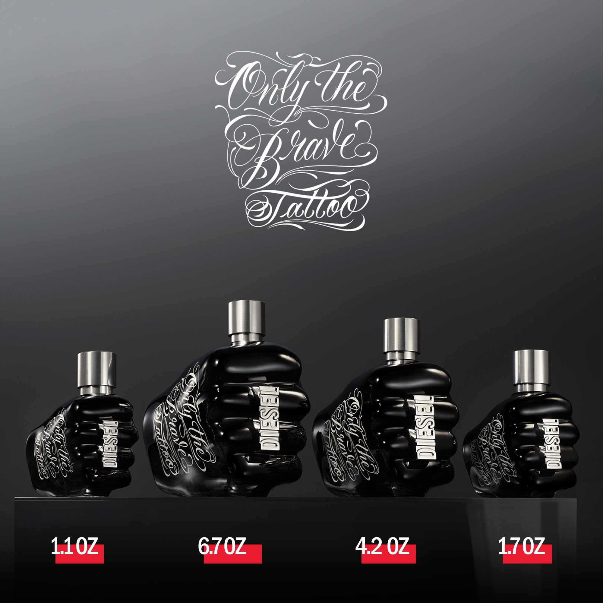 Diesel Only The Brave Tattoo, Eau de Toilette Aftershave, Woody Fragrance with Bourbon Pepper, Tobacco, Long-Lasting Spicy Masculine Scent for Men