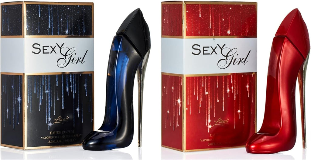 Set of 2 Sexy Girl Perfumes for Women – 85ml EDP Each – Hamine Black (Floral & Rose) & Sexy Girl Red (Jasmine, Floral & Rose) – Long-Lasting Fragrance Gift Set