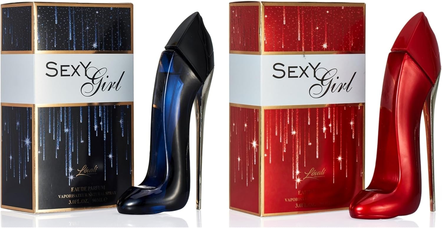 Set of 2 Sexy Girl Perfumes for Women – 85ml EDP Each – Hamine Black (Floral & Rose) & Sexy Girl Red (Jasmine, Floral & Rose) – Long-Lasting Fragrance Gift Set