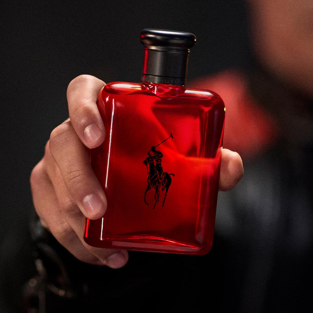 Ralph Lauren Polo Red Eau de Toilette for Men, Fresh Woody Spicy Fragrance with Sparkling Red Grapefruit, Spicy Red Saffron, Deep Redwood and Coffee Accord, Bold Passionate Masculine Aftershave