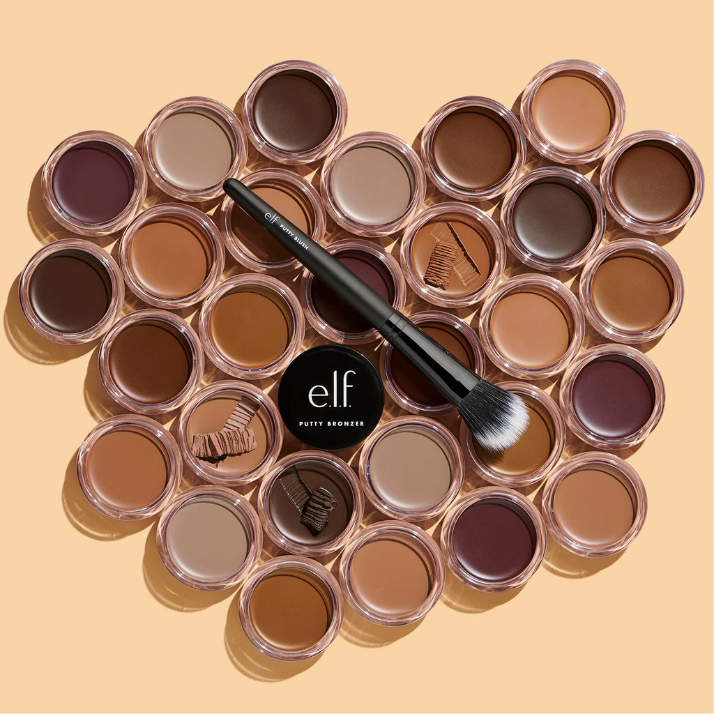 e.l.f. Putty Bronzer, Creamy & Highly Pigmented Formula, Creates a Long-Lasting Bronzed Glow, Infused with Argan Oil & Vitamin E, Sun Kissed, 0.35 Oz (10g)