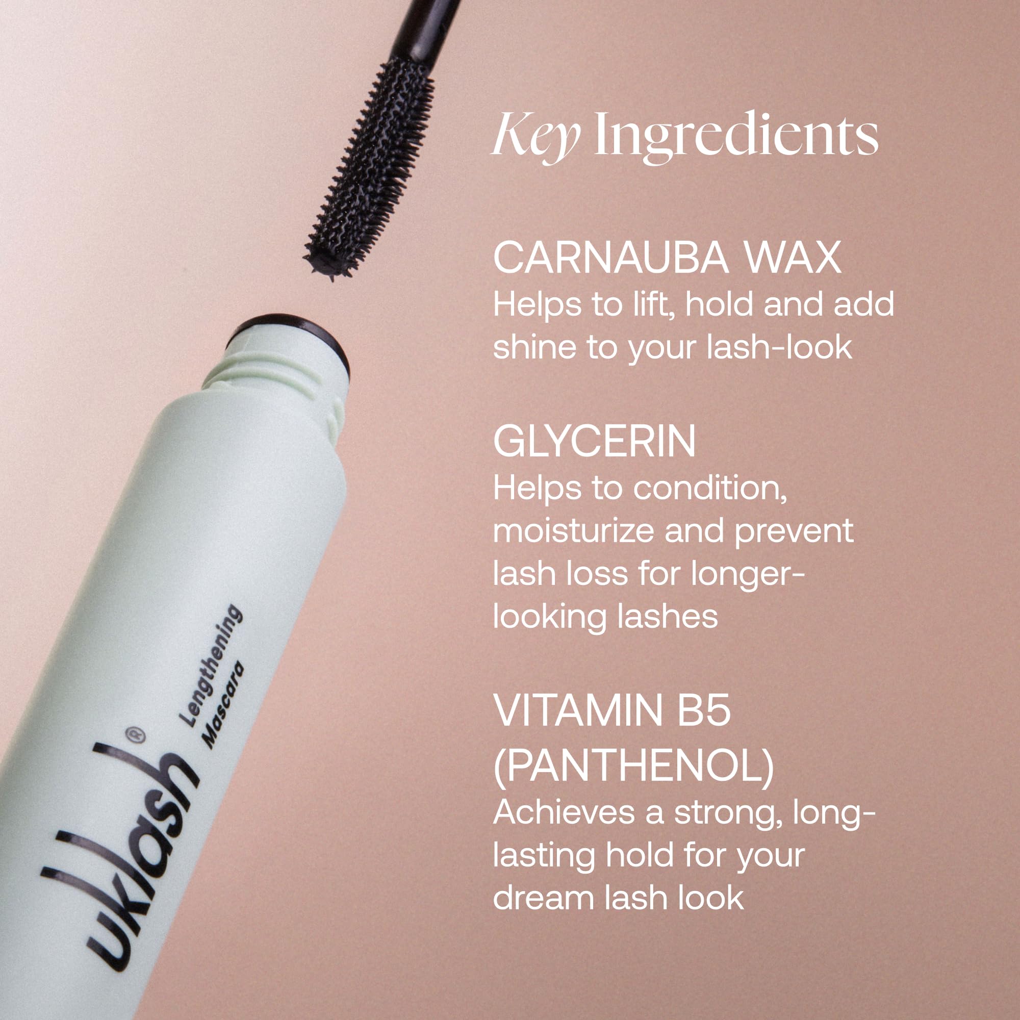 UKLASH Lengthening Mascara (Mascara) - Black, Extra-Black Pigmented, Water-Resistant, Vegan-Friendly, Paraben-Free, Cruelty-Free, Lengthening Formula with Double-Sided Silicone Wand