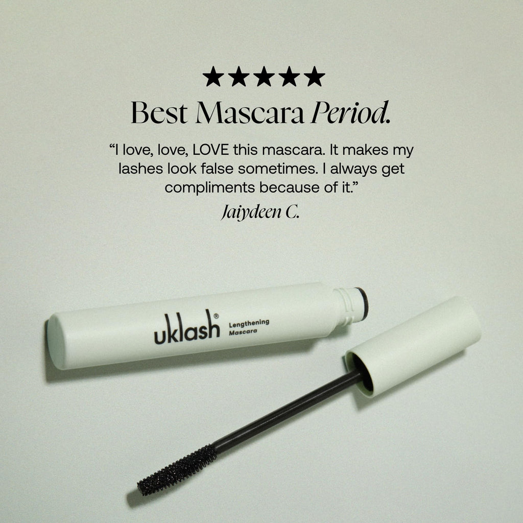 UKLASH Lengthening Mascara (Mascara) - Black, Extra-Black Pigmented, Water-Resistant, Vegan-Friendly, Paraben-Free, Cruelty-Free, Lengthening Formula with Double-Sided Silicone Wand