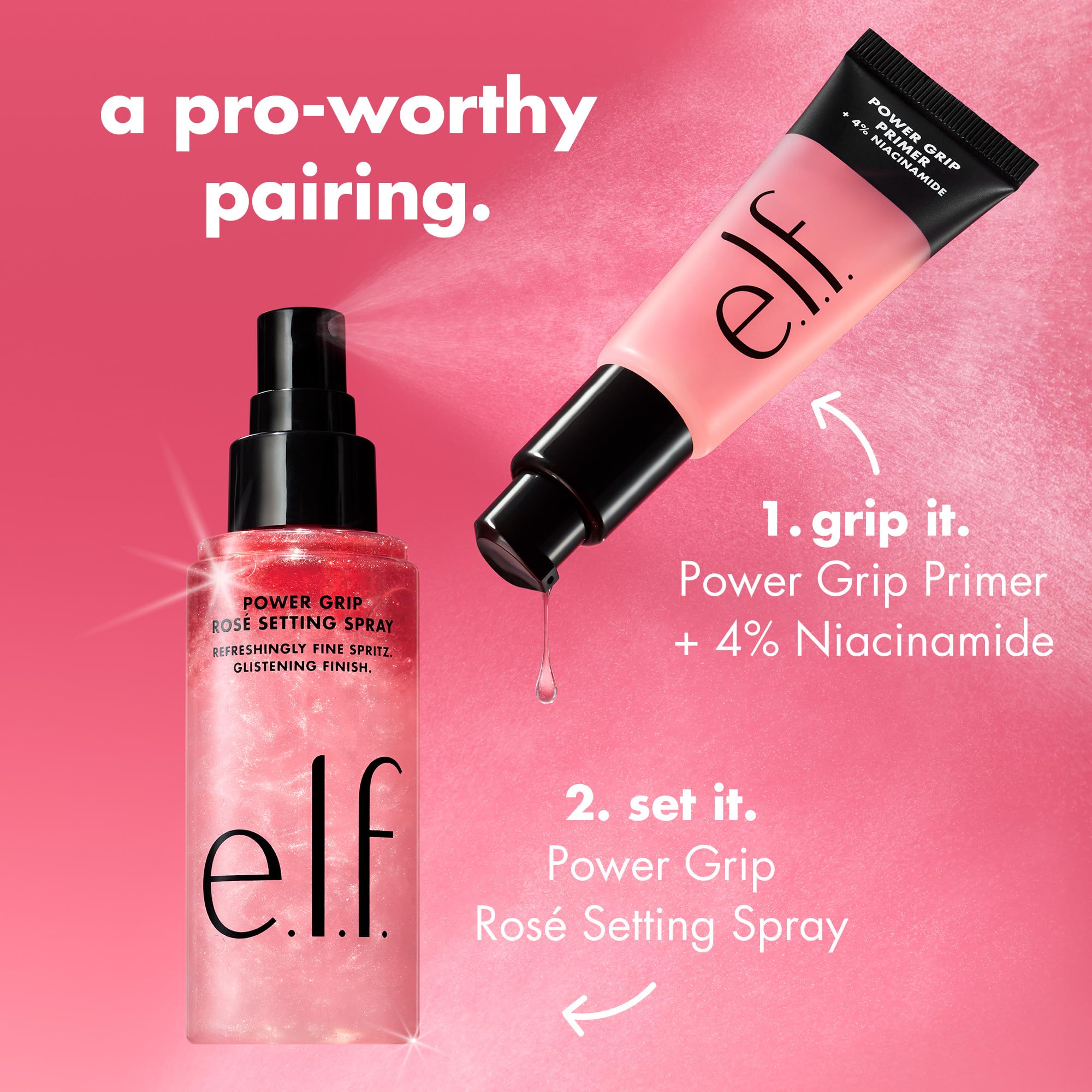 e.l.f. Power Grip Dewy Setting Spray, Long-Lasting Formula, Grips Makeup For A Hydrated, Dewy Finish, Vegan & Cruelty-Free
